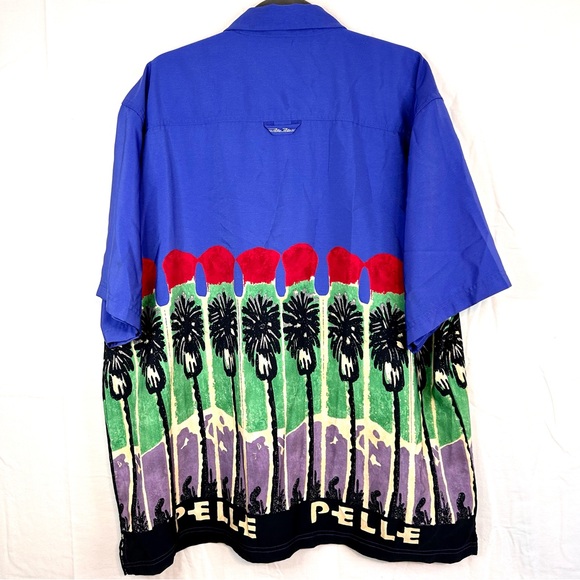 Vintage Pelle Pelle Marc Buchanan Palm Tree Hawaiian Shirt Size XL Camp Aloha - Picture 4 of 6